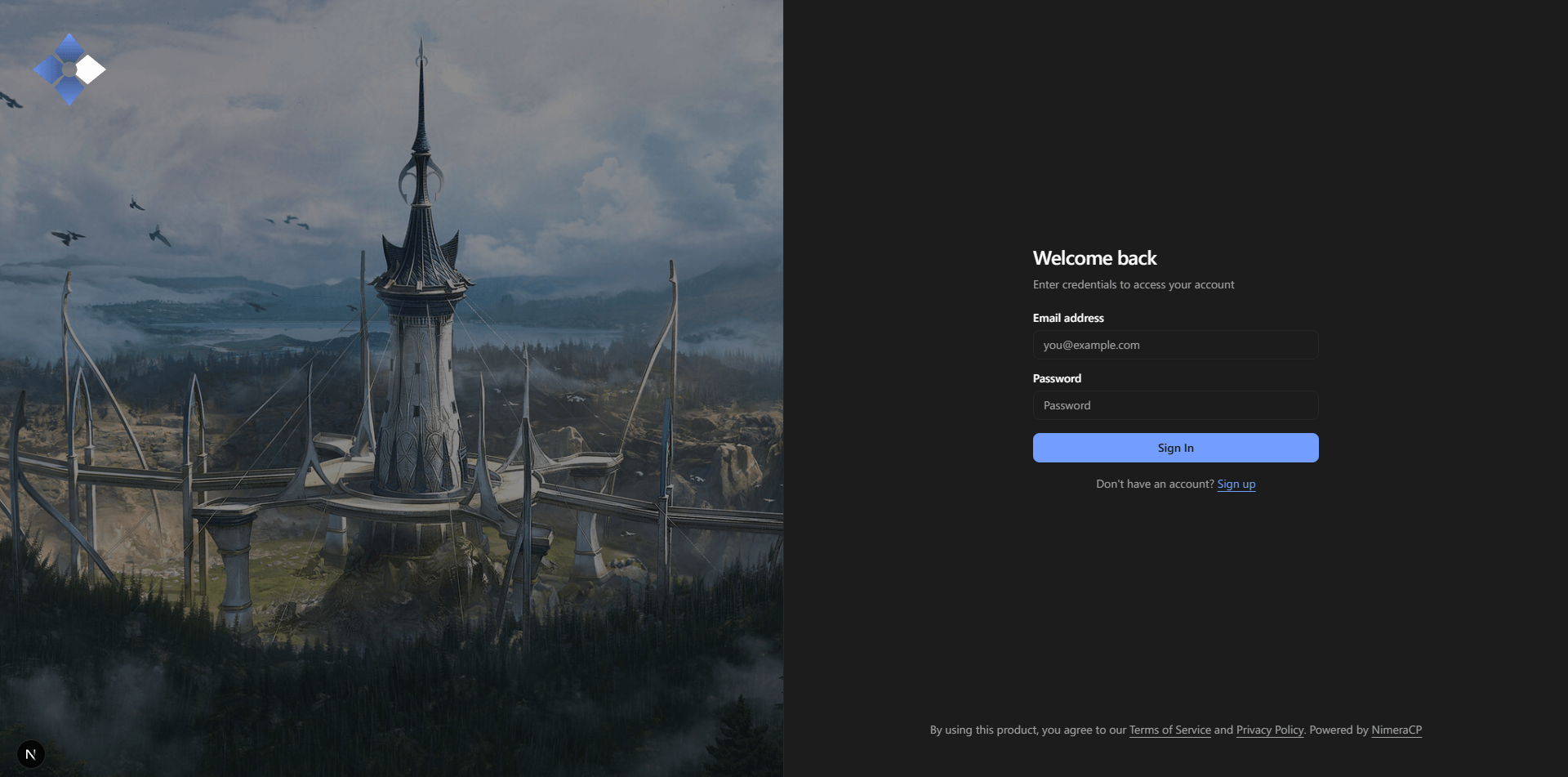 NimeraCP Login